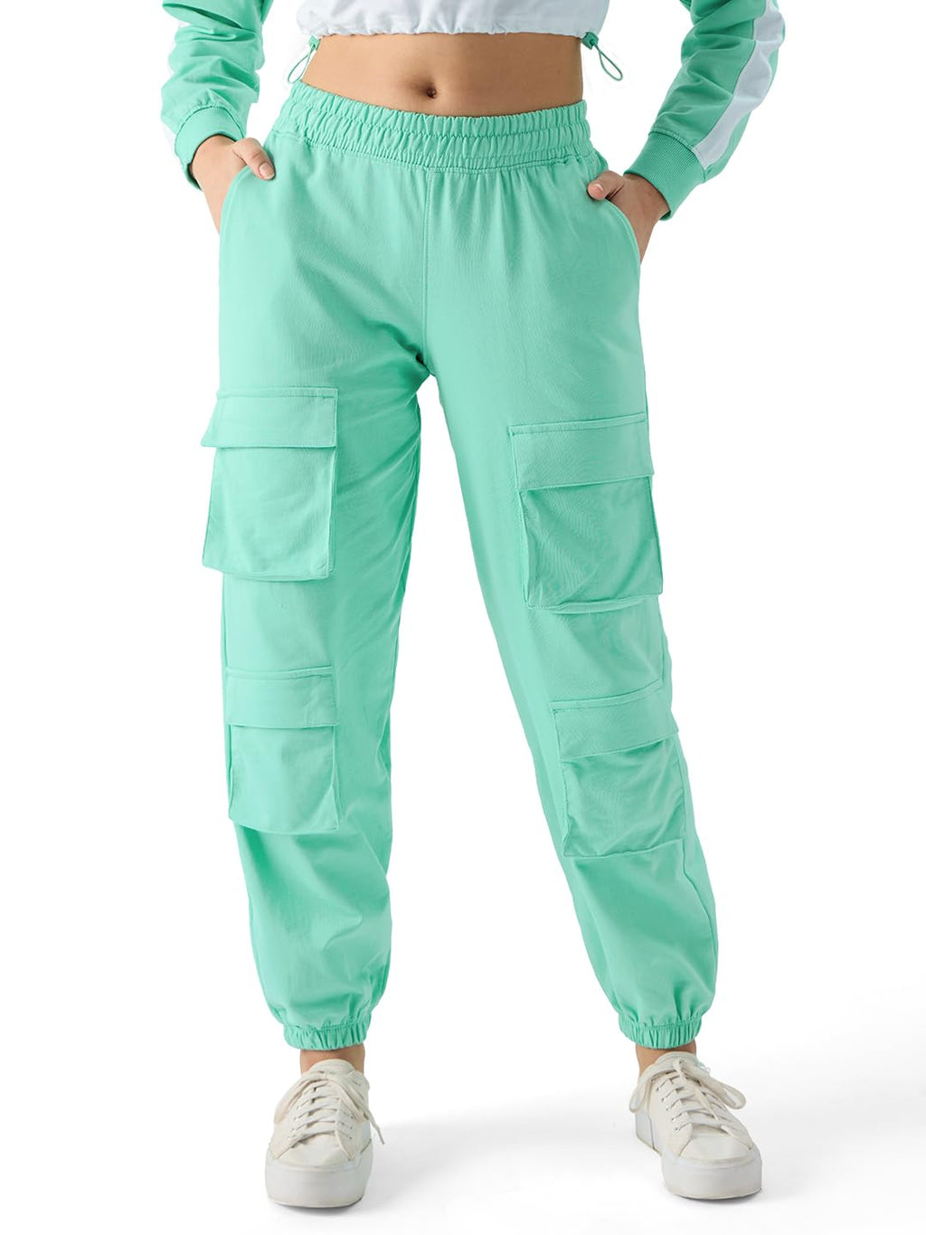 The Souled Store Applemint Utility Joggers Women Cargo Joggers Pants for Ladies Jogger-Style Trousers Casual Jogger Womens Util