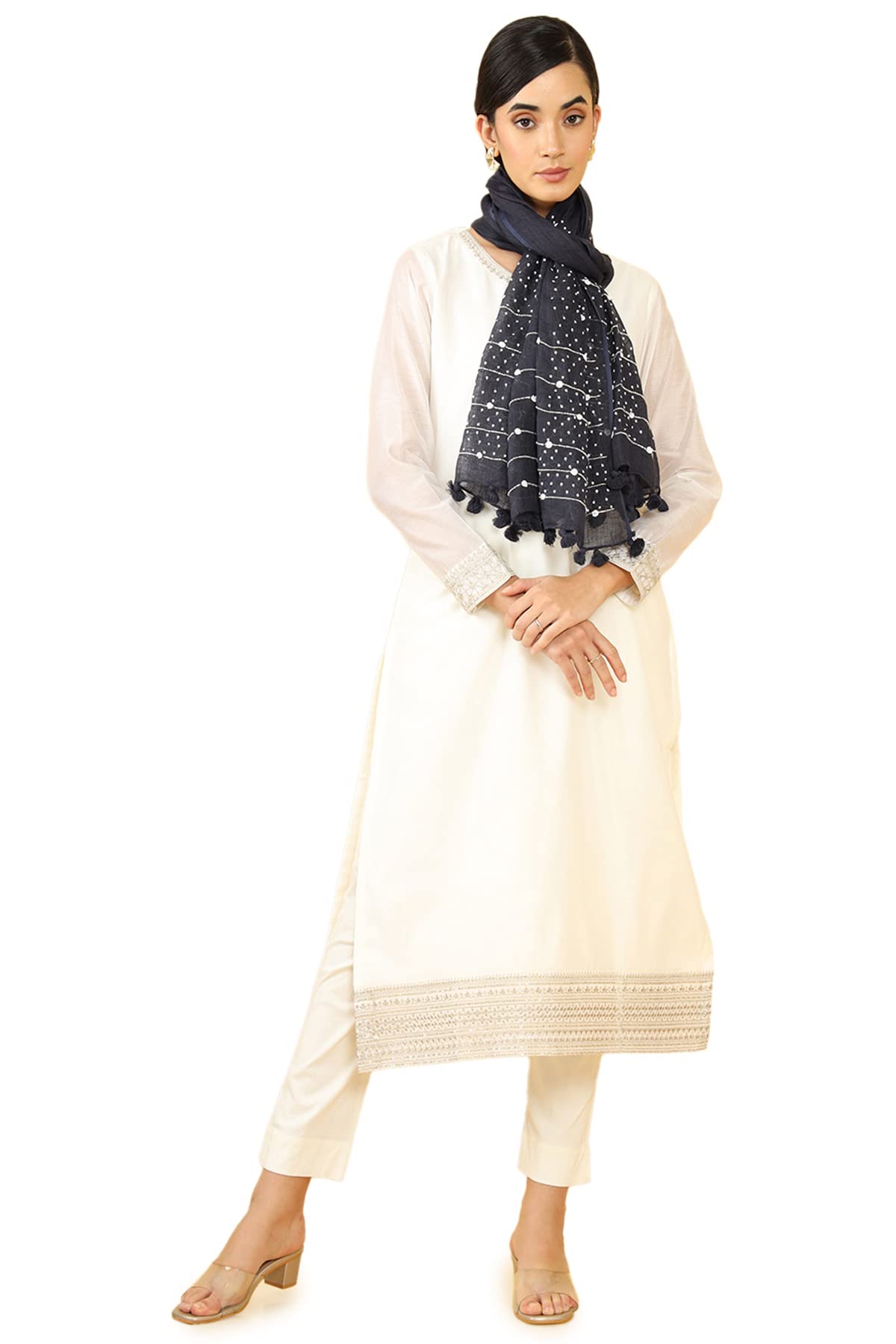 Soch Women Embroidered Linen Dupatta