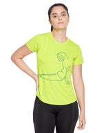Clovia Womens Comfort Fit Activewear Short Sleeves Sports T-Shirt (AT0112B11_Green_S)