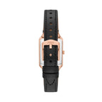 Fossil Women's Raquel Quartz Stainless Steel and Leather Three-Hand Watch, Color: Rose Gold, Black (Model: ES5310)