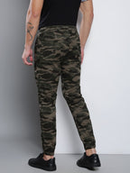 Dennis Lingo Camouflage Print Cotton Mens Casual Drawstring Joggers, Straight Fit, Mid Rise, Ankle Length Athletic Track Pants,