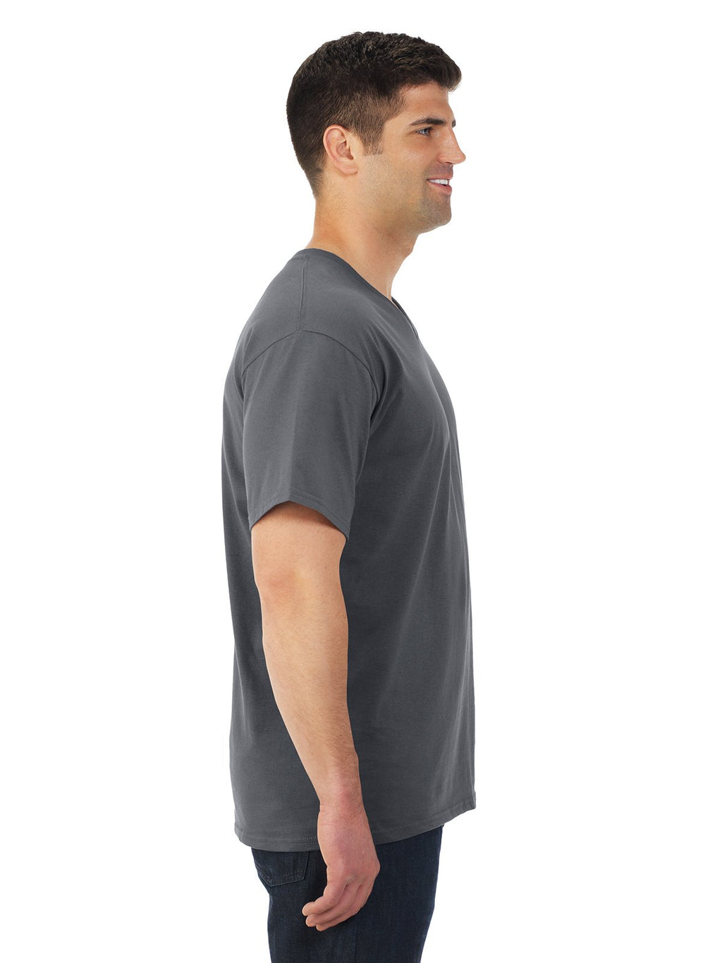 Fruit of the Loom Mens Heavy Cotton HD V-Neck T-Shirt (39VR) -White -XL