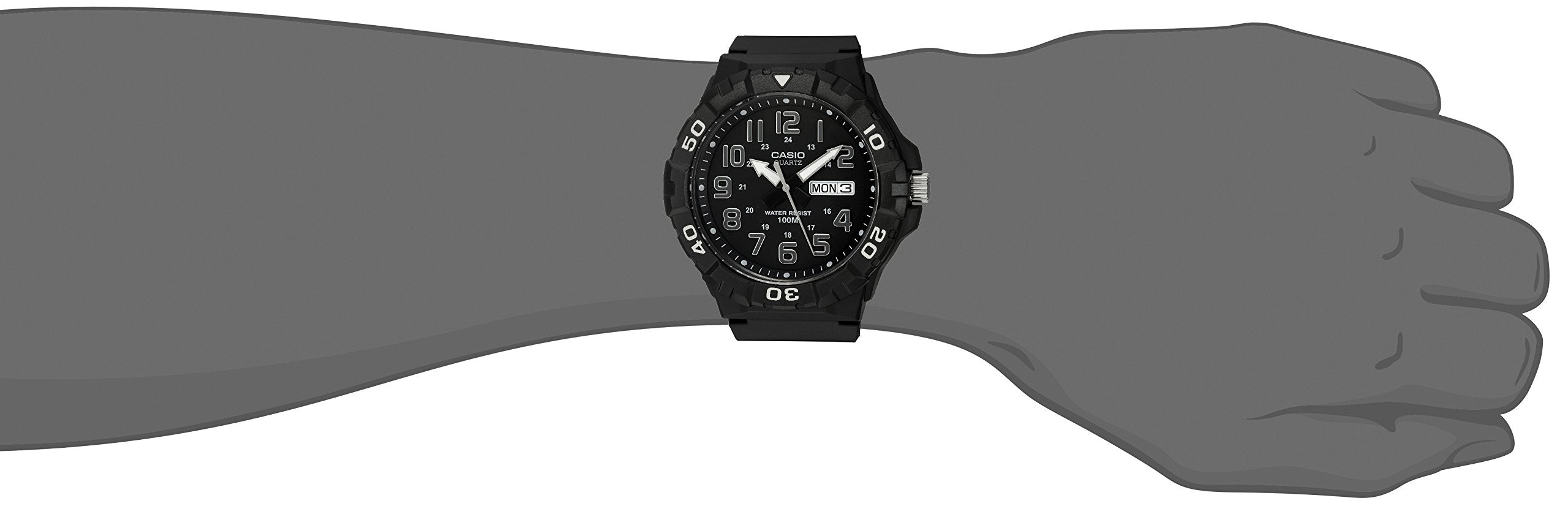Casio Men's MRW-210H-1AVCF Diver Style Analog Display Quartz Black Watch