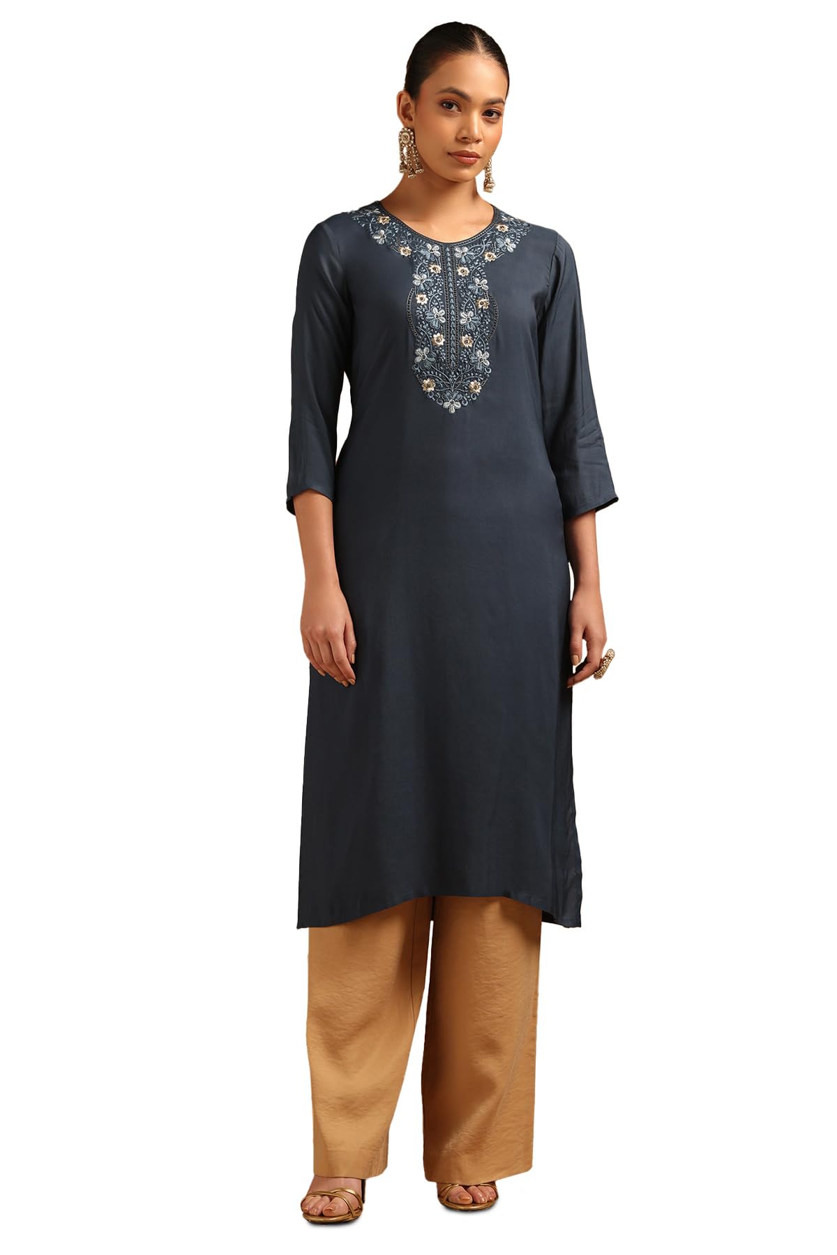 Soch Women Muslin Floral Embroidered Kurta