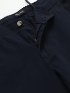 Dennis Lingo Slim Fit Solid Navy Chino for Men
