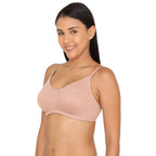 Zivame Womens Synthetic Padded Wire Free Seamless Bra Beige