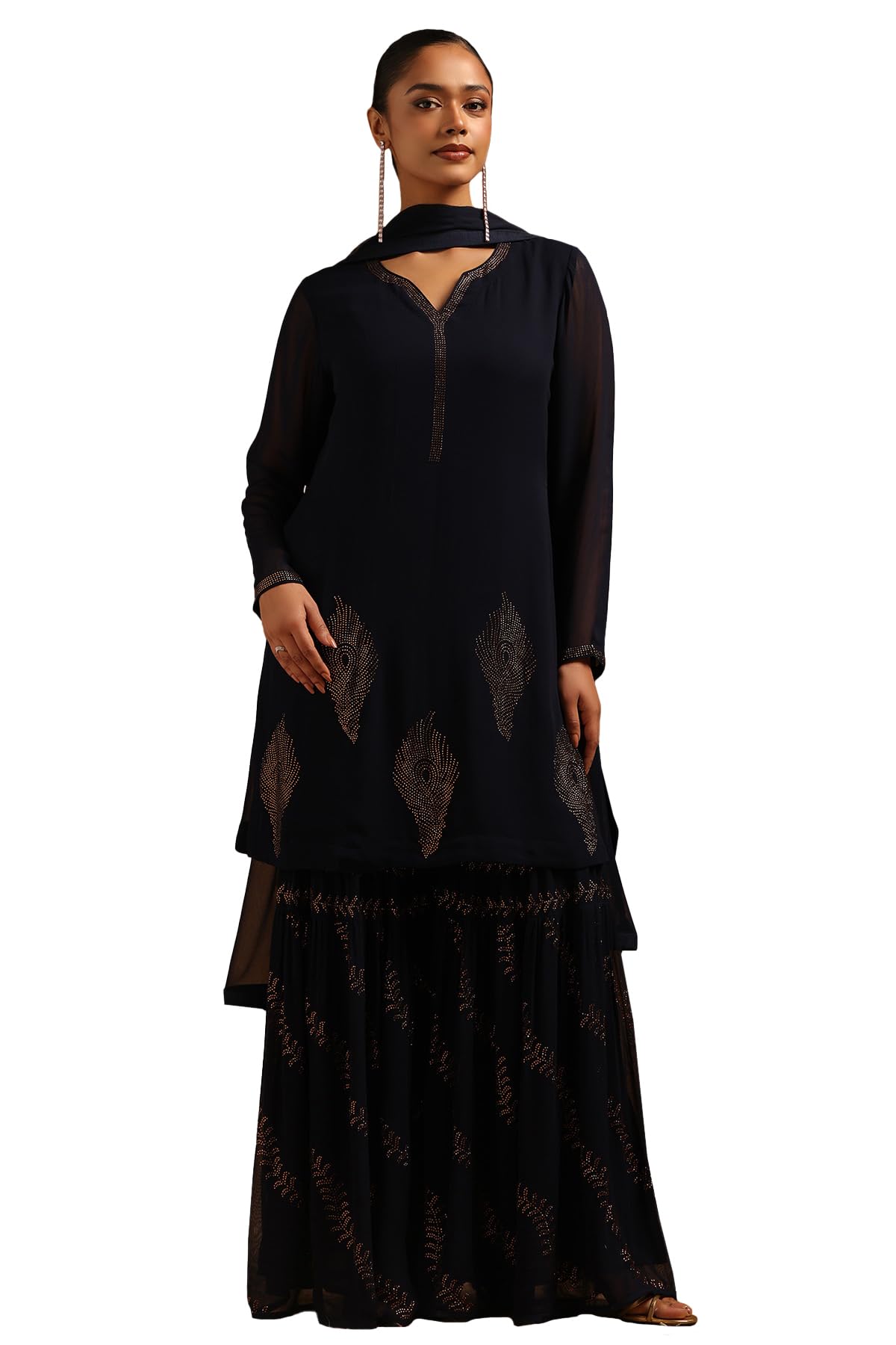 Soch Women Georgette Embellished Suit Set with Mukaish Work