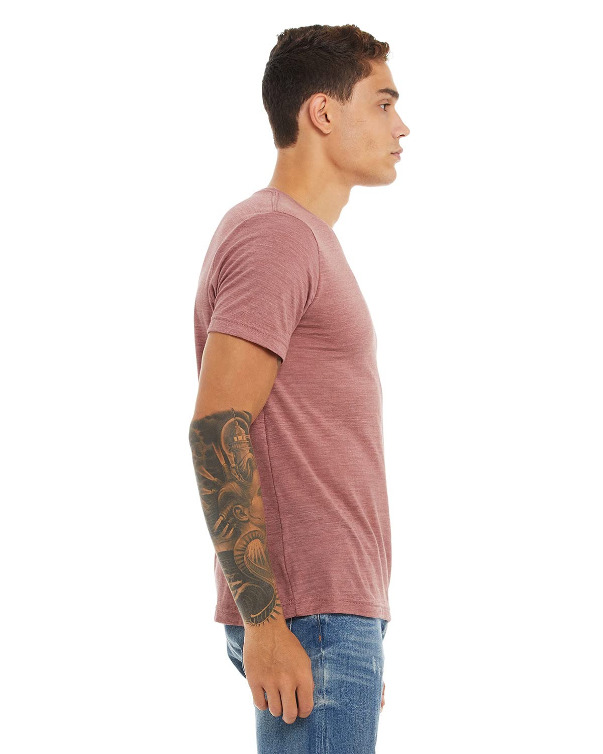 Unisex Poly-cotton Short-Sleeve T-Shirt - BERRY - S(D0102H7W0KT)