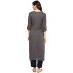 Idalia Embroidered Kurta For Women - Embroidered Kurtas, Rayon, Straight, Round Neck - Embroidered Kurtas