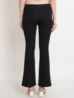 POPWINGS Casual Solid Regular Fit Trouser for Women | Regular Fit Straight Leg Women Trouser for Summer | Semi Formal Office Wom