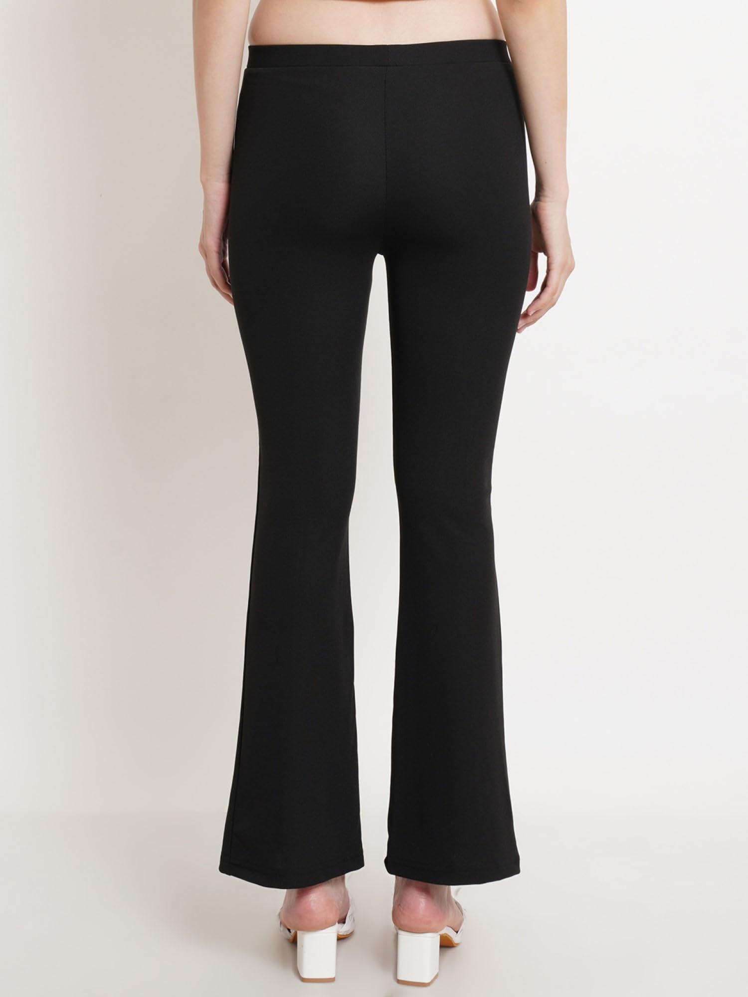 POPWINGS Casual Solid Regular Fit Trouser for Women | Regular Fit Straight Leg Women Trouser for Summer | Semi Formal Office Wom