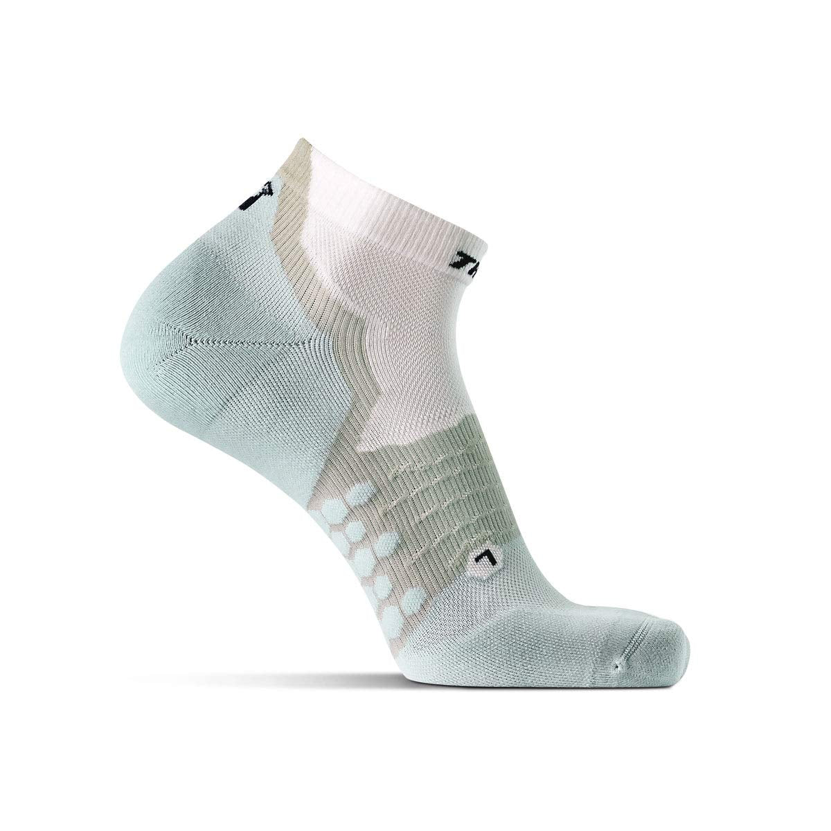 Thirty48 Performance Compression Low Cut Running Socks for Men and Women | More Compression Where Needed ([1 Pair] LightGray/Whi