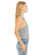 Ladies Racerback cropped Tank - HEATHER OLIVE - S(D0102H7WYDX)