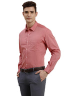 Turtle Men 100% Cotton Regular Fit Solid Pink Formal Shirt