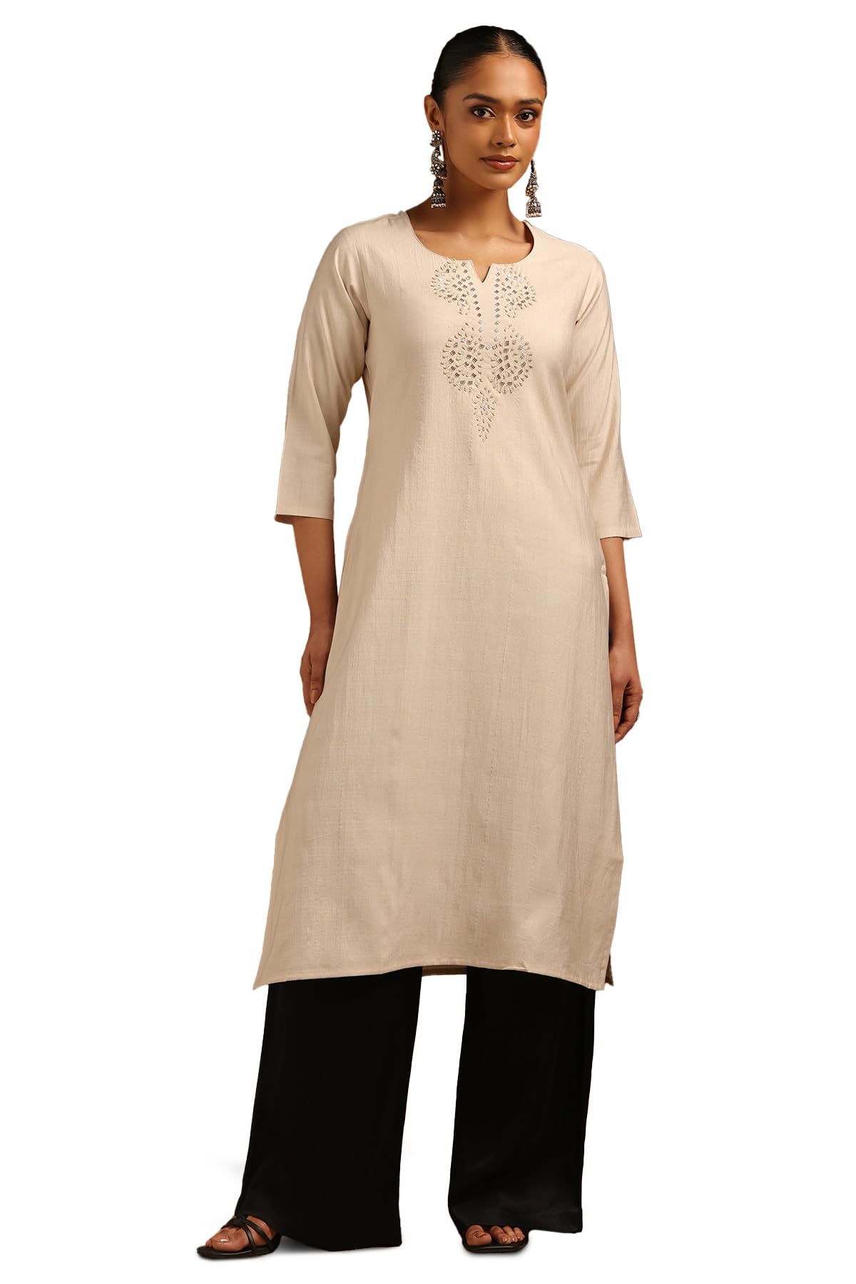 Soch Women Desert Storm Solid Kurta with Cutdana Details