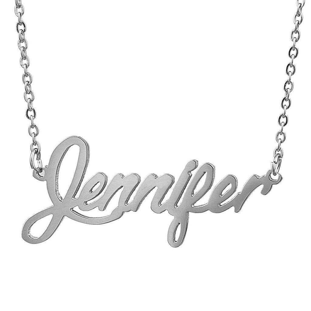 HUAN XUN Stainless Steel Best Friend Forever Necklace Christmas Jewelry, Jennifer