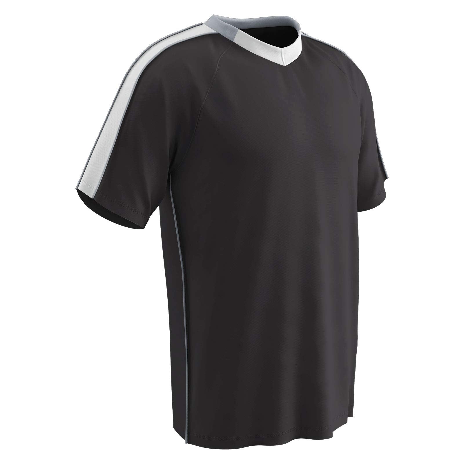 CHAMPRO Mark Lightweight Youth Soccer Jersey, Black, X-Large