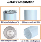 Sublimation 25 Pack 20oz Blank Glitter Holographic Straight Stainless Tumblers Tumbler Coffee Cup w/straw, & box