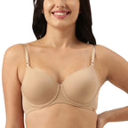 Enamor Womens Nylon Blend Lightly Padded Underwire High Coverage Bra Yellow