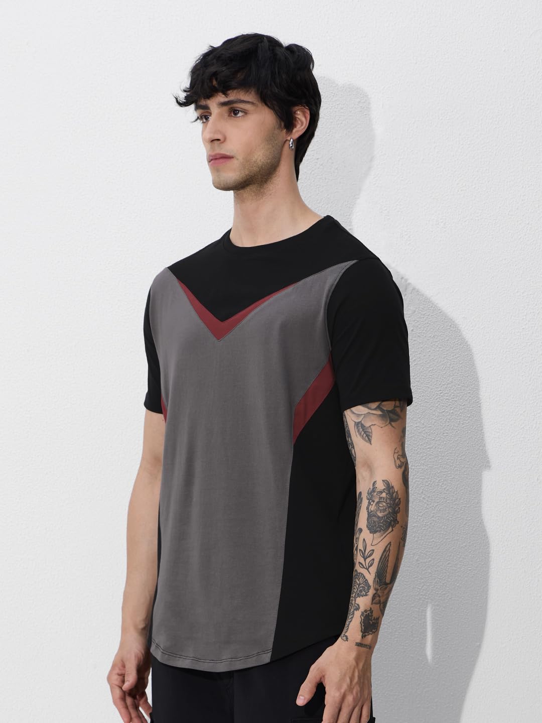 The Souled Store Fiery Regular Fit Cotton Short Sleeve Round Neck Drop Cut T-Shirts for Men and Boys