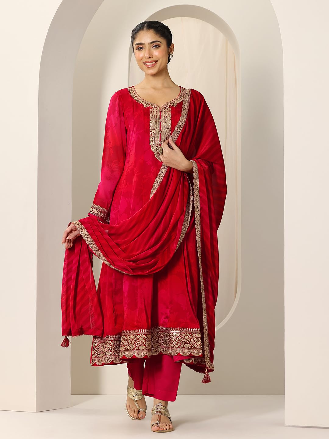 Libas WomenS Chiffon Kurta Sets (99084Or