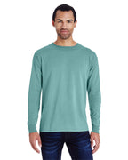Unisex garment-Dyed Long-Sleeve T-Shirt - BLAcK - S(D0102H7DE28)