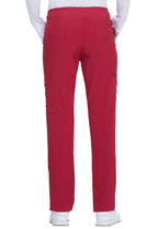 Dickies Women's Scrub Pants Natural Rise Tapered Leg Pull-On Bottoms with 7 Pockets and Knit Waistband DK005, S, Red