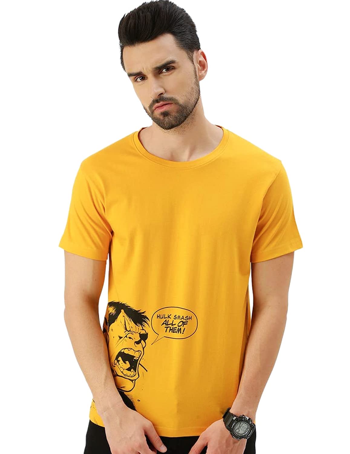 Veirdo Men's Marvel Hulk Anger Management Printed Original Short Sleeve T-Shirt