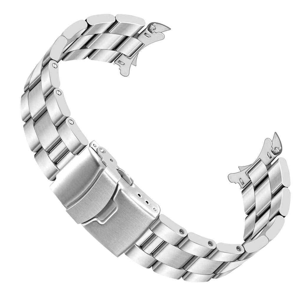Juntan 20mm Watch Band Stainless Steel, Curved Solid End Tapered Metal Watch Strap, Oyster Watch Bracelet for Men Women with Dep