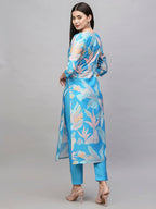 ANNI DESIGNER Ladies Cotton Blend Kurta with Trousers, multi-coloured, XL