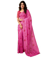 Satrani WomenS Chanderi Cotton Printed Ready To Wear One Minute Pre Pleated Readymade Saree With Unstitched Blouse Piece (32Rs2