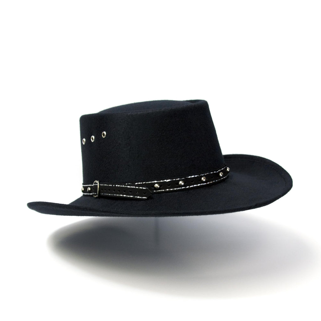 Western Express Faux Felt Gambler Cowboy Hat | Classic Cowboy & Cowgirl Hats for Kid's (US, Alpha, One Size, Black)