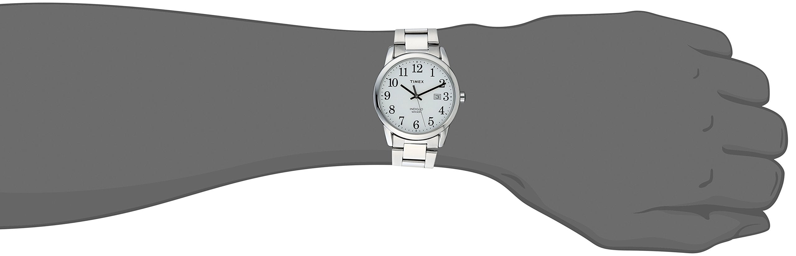Timex Men's Easy Reader 38mm Watch - Silver-Tone Case White Dial with Silver-Tone Stainless Steel Bracelet