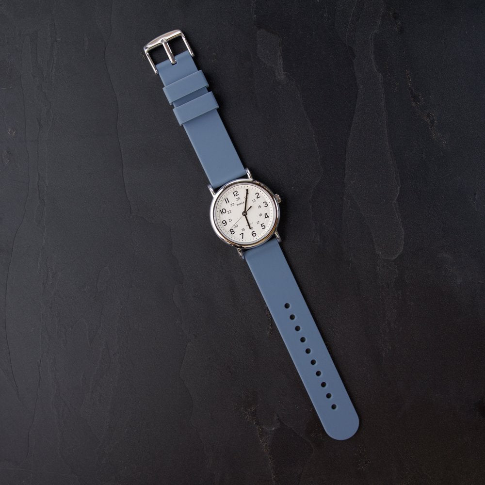 Archer Watch Straps - Silicone Quick Release Soft Rubber Replacement Watch Bands (Steel Blue, 24mm)