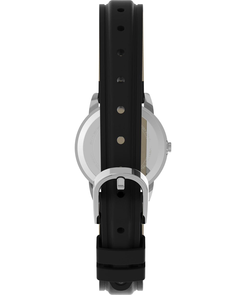 Timex Women's Easy Reader 25mm Watch - Silver-Tone Case White Dial with Black Leather Strap