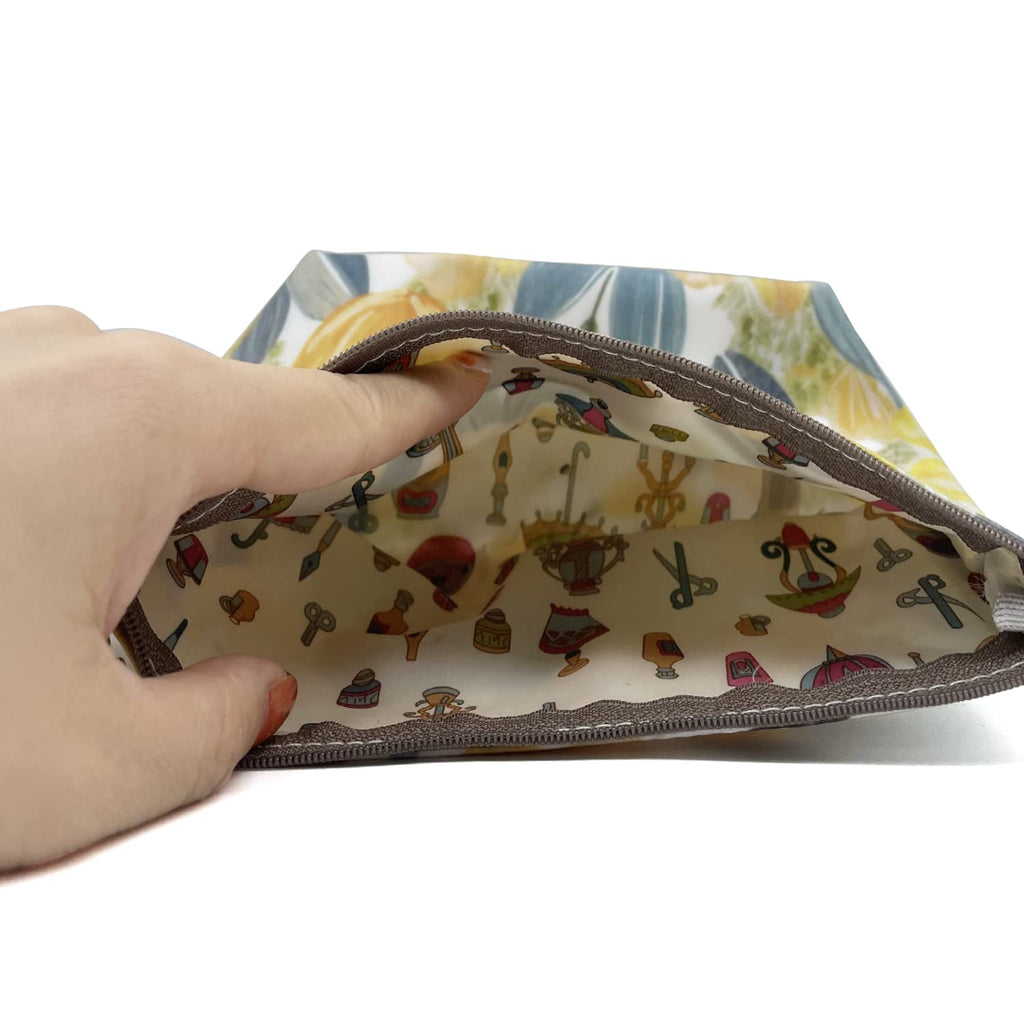 Hunger Yellow Tulip Print Make-Up Cosmetic Bag Carry Case (P11417013)