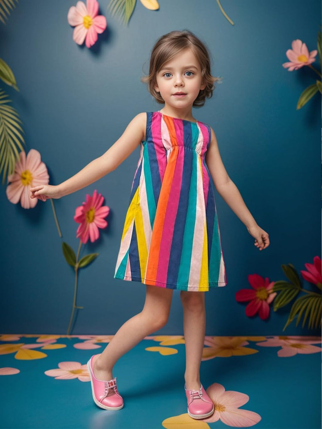 A.T.U.N. (ALL THINGS UBER NICE) Glow Rainbow A-Line Dress for Girls