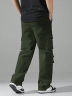 TAGAS Men Cargo Pants || Trousers Casual Pant || Cargo Pant || Pant || Track Pant for Man ||Men Cargo Pants Cotton||(MC-9) Green