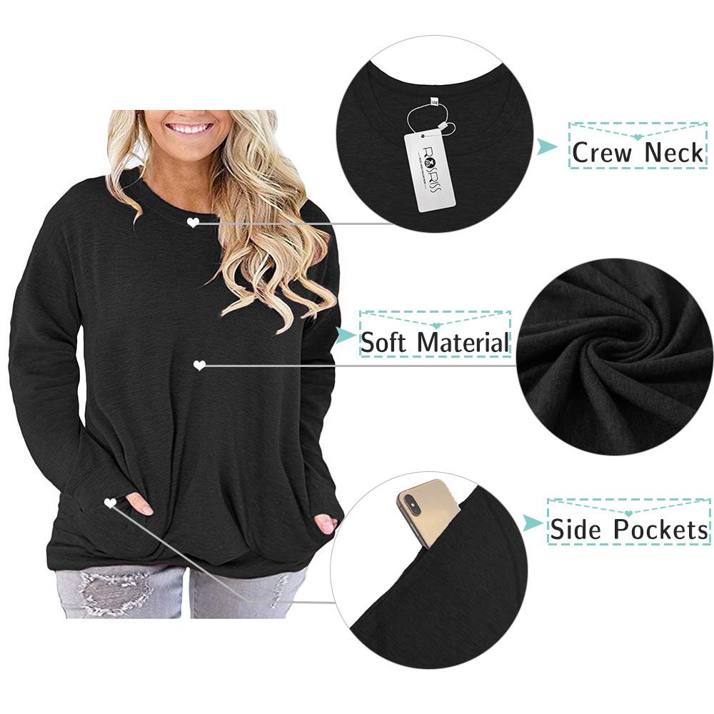 Womens Plus Size Solid Color Tops Casual Round Neck T-Shirt Blouse Shirts Black 20W
