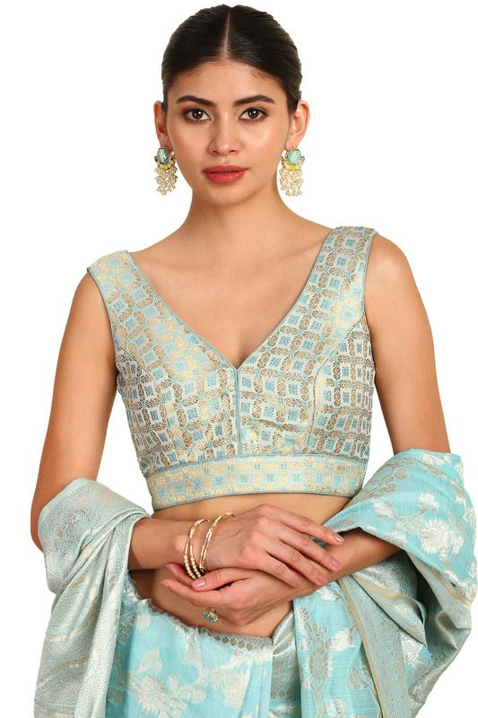 Soch Women Plunge Neck Silk Blend Padded Blouse
