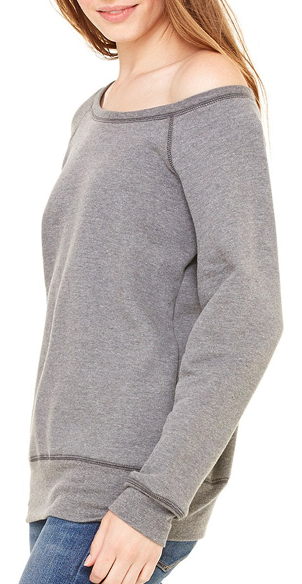 Ladies Sponge Fleece Wide Neck Sweatshirt - DEEP HTHR BLAcK - 2XL(D0102H7KXB6)