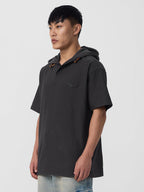 The Souled Store Batman: Logo Men and Boys Short Sleeves Cotton Oversized Hooded T-Shirts Grey
