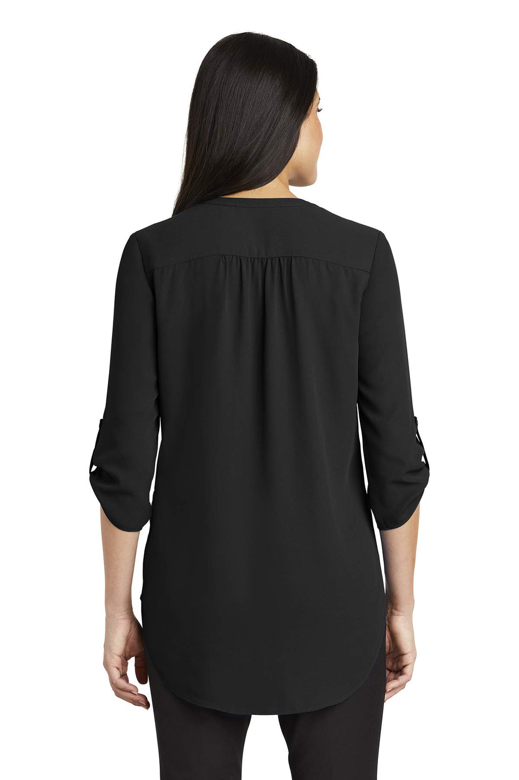 Port Authority Ladies 3/4-Sleeve Tunic Blouse Black