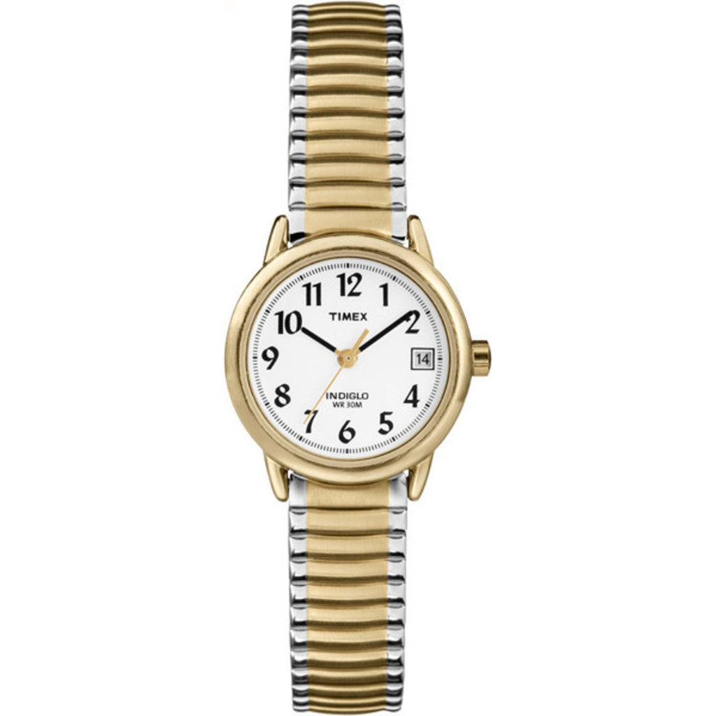 Timex Women's Easy Reader 25mm Watch - Two-Tone Case White Dial with Expansion Band