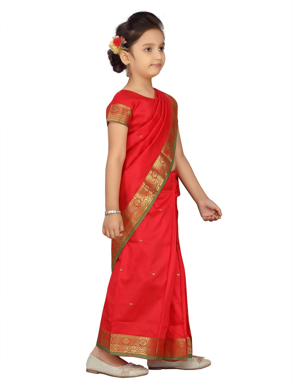 Aarika Girls Red Colour Saari (SR-20690-RED)