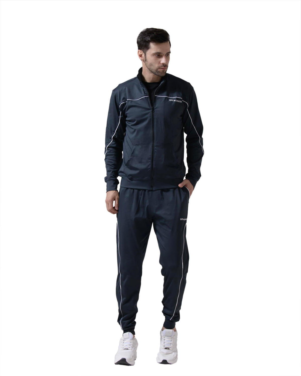 Off Limits MenS Tabard Tracksuits, Dk Grey/White, Xxl