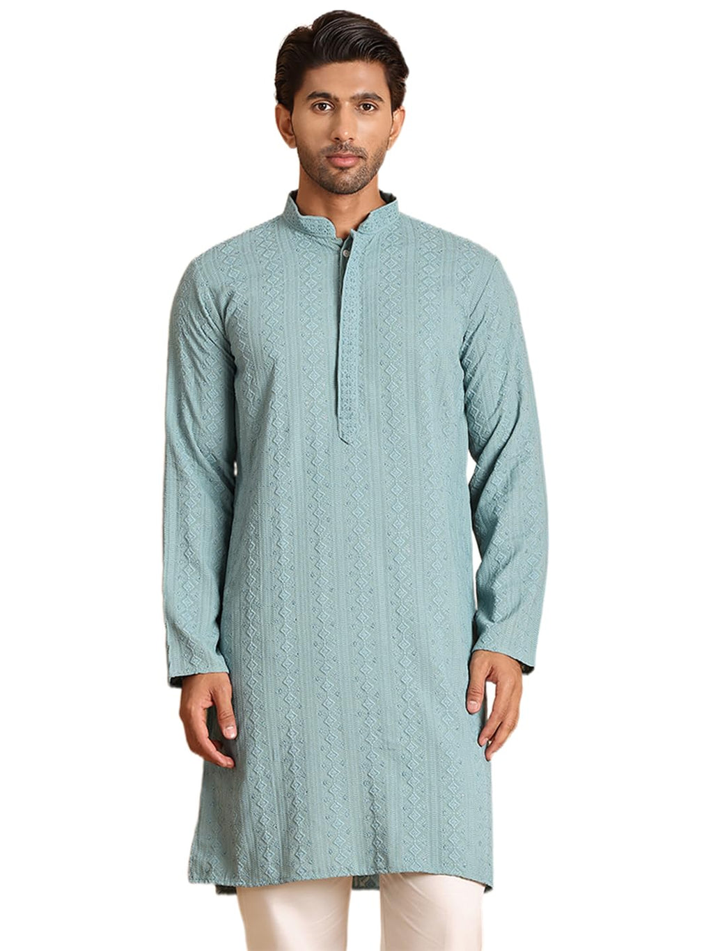 Jompers Mens Embroidered & Sequins Straight Kurta