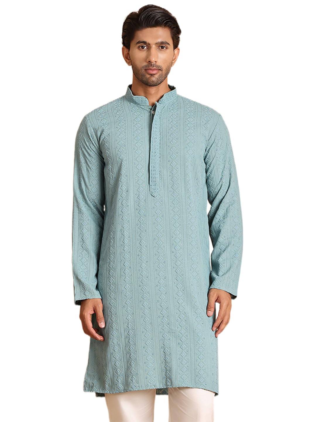 Jompers Mens Embroidered & Sequins Straight Kurta
