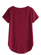 Fabricorn Womens Solid Regular Fit T-Shirt (GT01_UpDown4_P_Maroon