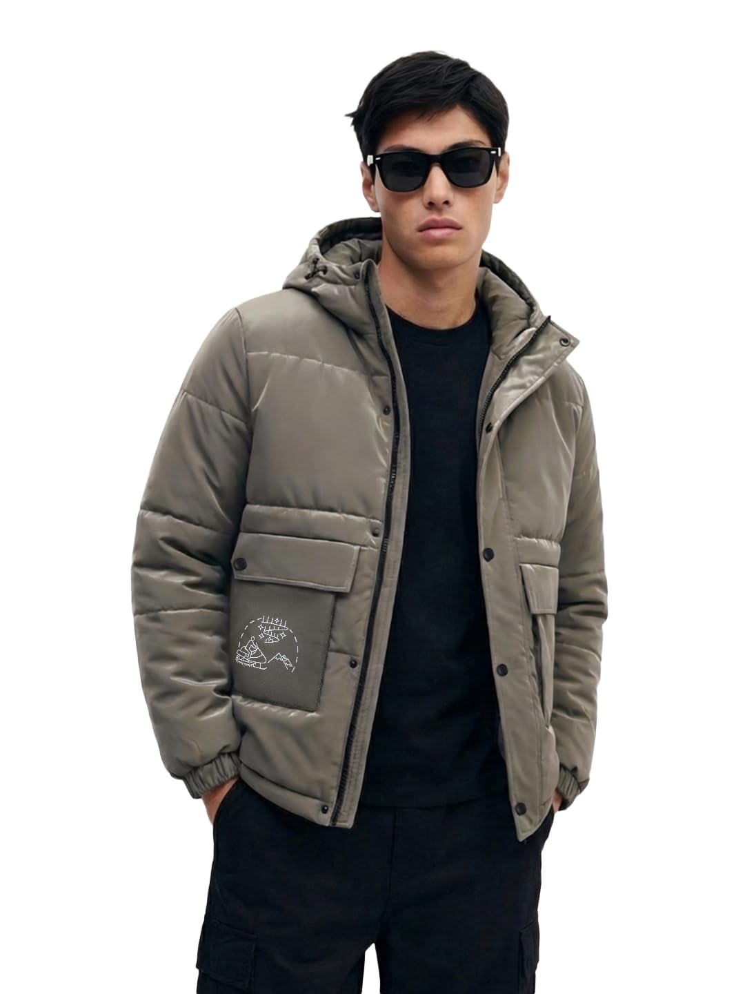 The Indian Garage Co Mens Relaxed Fit Long Sleeves Hooded Solid Hoodie